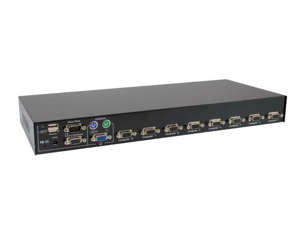 LevelOne KVM-3208, 2048 x 1536 piksler, Rack-montering, 1U, Sort