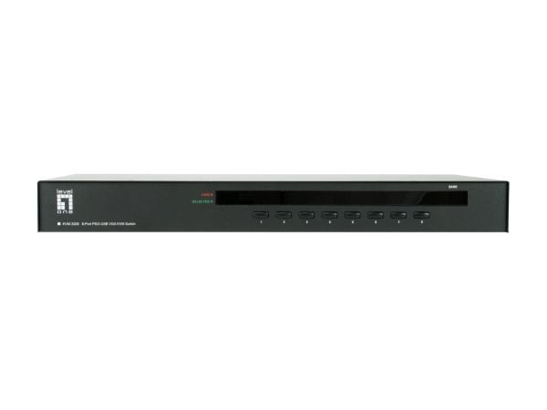 LevelOne KVM-3208, 2048 x 1536 piksler, Rack-montering, 1U, Sort