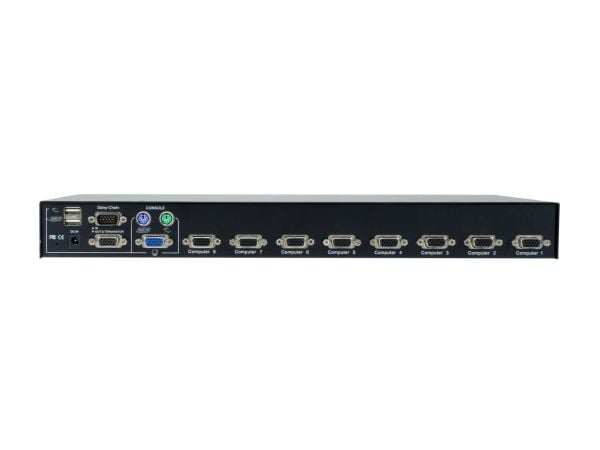LevelOne KVM-3208, 2048 x 1536 piksler, Rack-montering, 1U, Sort