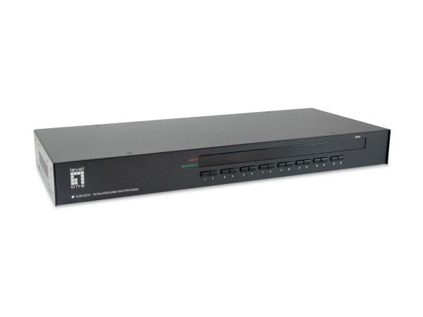 LevelOne KVM-3216, 2048 x 1536 pixlar, Rackmontering, 1U, Svart