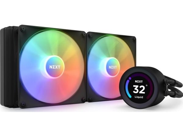 NZXT Kraken Elite 280 RGB - Væskekjølesystem for prosessor - med LCD-skjerm - (for: LGA115x Socket, LGA1200, LGA1700, AM4, AM5, sTRX4, TR4) - kobbe...