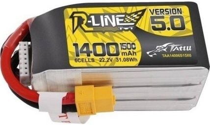 Tattu TAA14006S15X6, 1400 mAh, Lithium Polymer (LiPo), 22,2 V, Sort, Rød, Hvit, Gult, 1 stykker, Høy