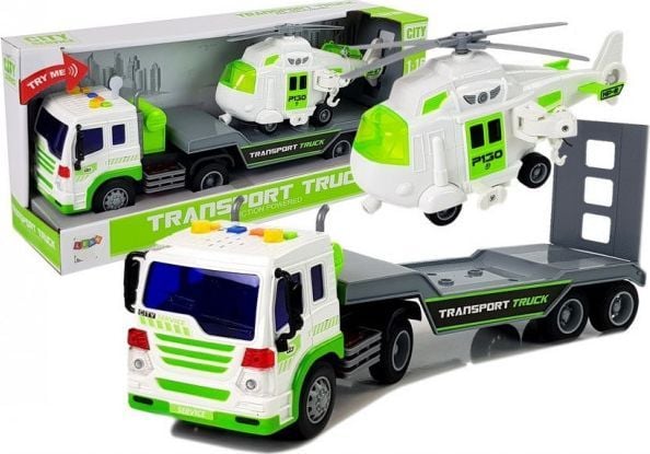Lean Sport batteridrevet transportvogn 1:16 med helikopter