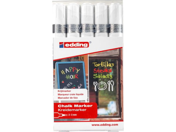 Edding e-4095 4-4095-5049 Kritpennor Vit, Vit, Vit, Vit, Vit 2 mm, 3 mm