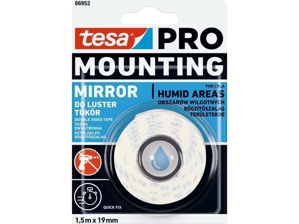 Tesa monteringsbånd dobbel skum 1,5 m: 19 mm for lister (h5573204) pro