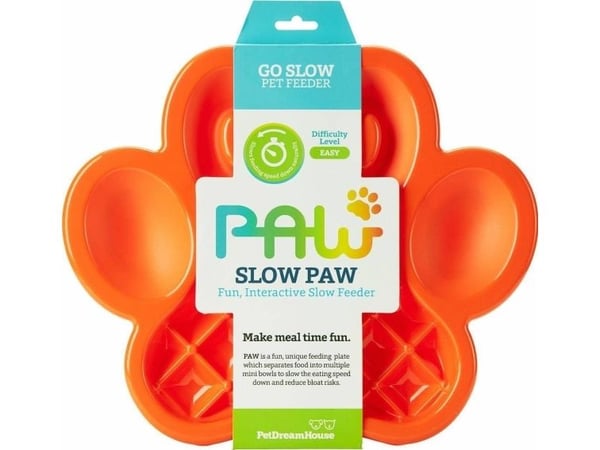 Pet Dream House Paw Orange interaktiv slow feeder 36x30x3