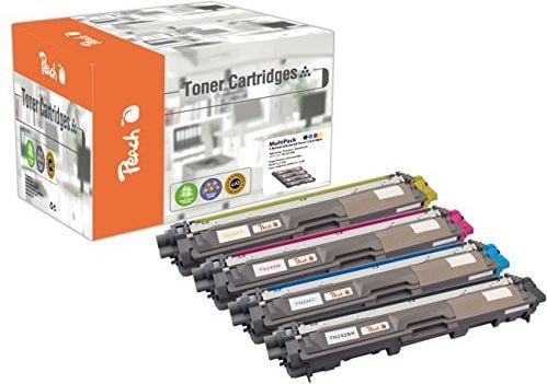 Peach Combi-Pack - 5-pack - høykapasitets - svart, gul, cyan, magenta - kompatibel - gjenfabrikert - tonerpatron (alternativ for: Brother TN242BK, ...