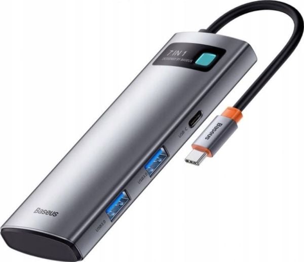 Baseus Metal Gleam, USB Type-C, HDMI, USB 3.0, USB Type-C, MicroSD (TransFlash), SD, 5000 Mbit/s, 30 Hz, 3840 x 2160 piksler