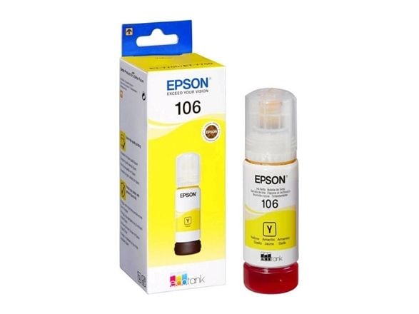 Epson 106 EcoTank Yellow ink bottle, Alkuperäinen, Keltainen, Epson, - EcoTank ET-7750 - EcoTank ET-7700, 70 ml, Mustesuihkutulostus