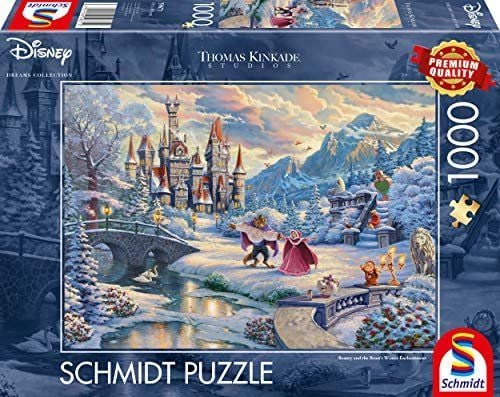 Thomas Kinkade Studios: Disney - Beauty and the Beast, Magical Winter's Evening