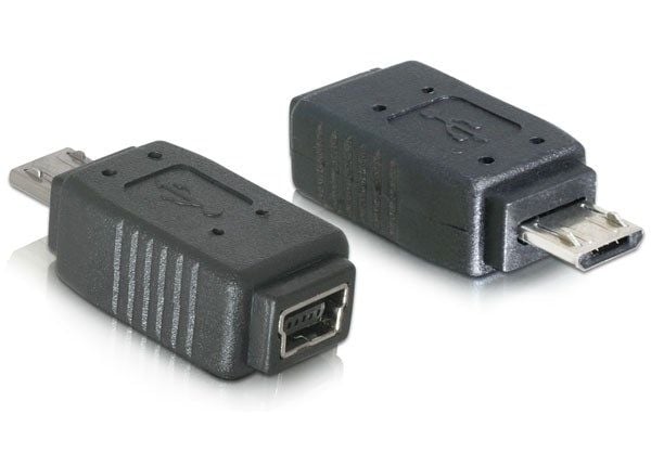 DeLOCK Adapter USB micro-B male to mini USB 5-pin, USB micro-B, mini USB 5p, Musta