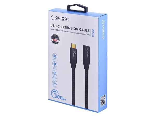 Orico USB-kabel USB-C til USB-C 1 m svart (CY32-10-BK-BP)