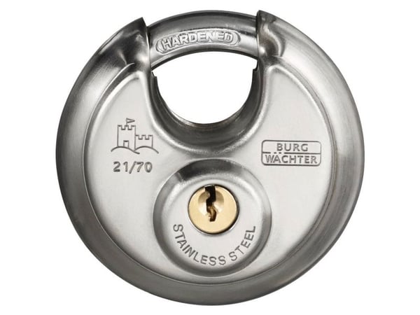 BURG-WÄCHTER Circle 21, Konventionellt hänglås, Nyckellås, Lika nyckel, Silver, Rostfritt stål, Härdat stål