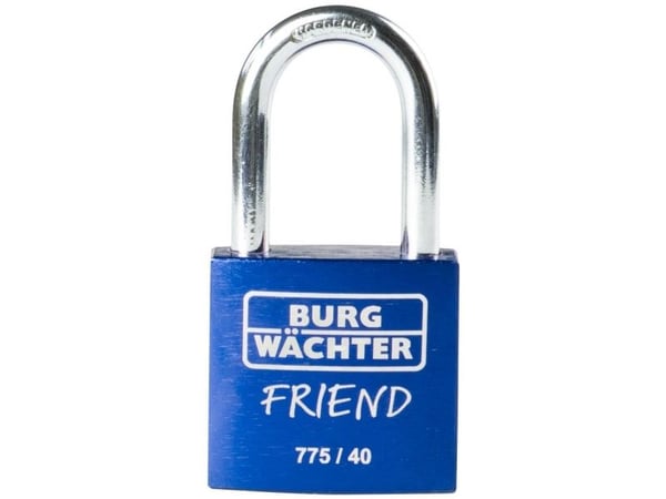 BURG-WÄCHTER 775 40 Friend, Tradisjonell, Nøkkellås, Blå, Aluminium, Rustfritt stål, U-formet