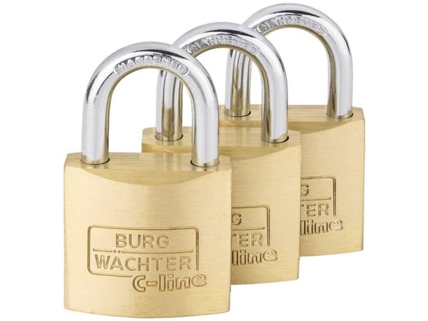 BURG-WÄCHTER 222 C-Line, Tradisjonell, Nøkkellås, Bruk bare én nøkkel, Selvoppbevaring, Verktøy boks, Workshop, Gull, Rustfritt stål, Messing