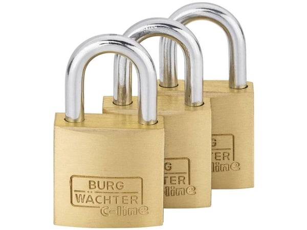 Burg Wächter 29921 hengelås 20 mm like nøkkel messing