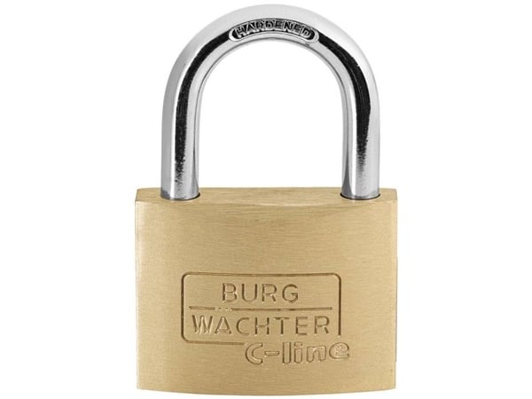 Burg Wächter 3061 hänglås 45,00 mm mässing (olika nycklar)
