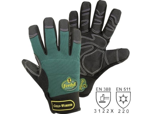 FerdyF. 1990-9 Mechanics COLD WORKER Clarino® monteringshanske størrelse 9, EN 388, EN 407, CAT II (1 par)