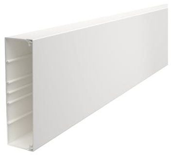OBO WDK Kaapelikanava täydellisenä sis. kaapelipidikkeen Korkeus 60 mm, Leveys 210 mm, Pituus 2000 mm Valkoinen ral 9010 lyijytön muovi - (2 metriä)