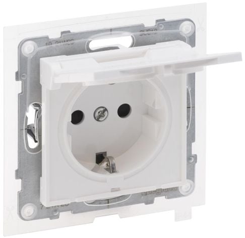 Legrand IP44-uttag med autoklämmor vit