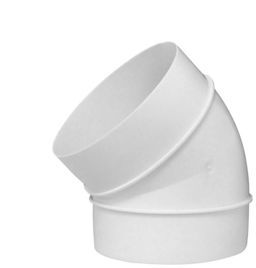 Europlast ventilationsböj 100 mm 45 plast