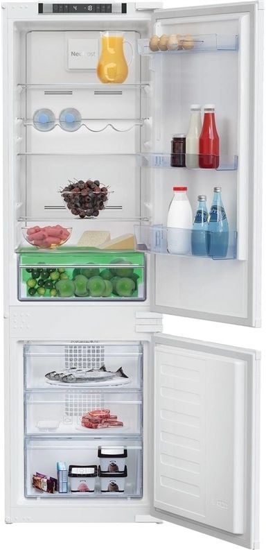 Beko BCNA275E31SN - Kjøleskap/fryser - bunnfryser - innebygd - fordypning - bredde: 56 cm - dybde: 55.5 cm - høyde: 177.8 cm - 254 liter - Klasse F...