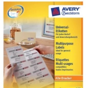 Avery Zweckform 3670 - Hvit - 36 x 64 mm 2100 etikett(er) (100 ark x 21) etiketter