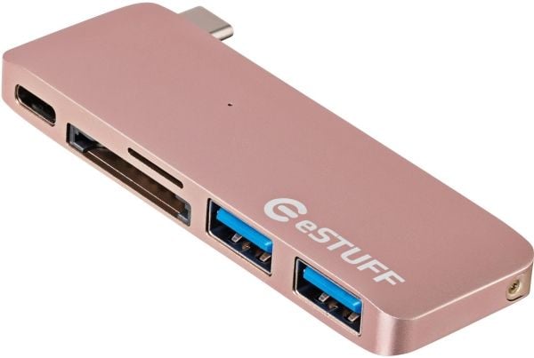 eSTUFF Allure Series - Hub - 2 x SuperSpeed USB 3.0 x USB-C - stasjonær