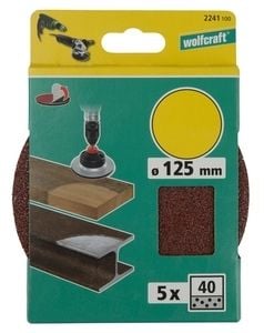 wolfcraft GmbH 4006885000346, Slipeskive, Tre, Corundum, Rød, Rund, 12,5 cm