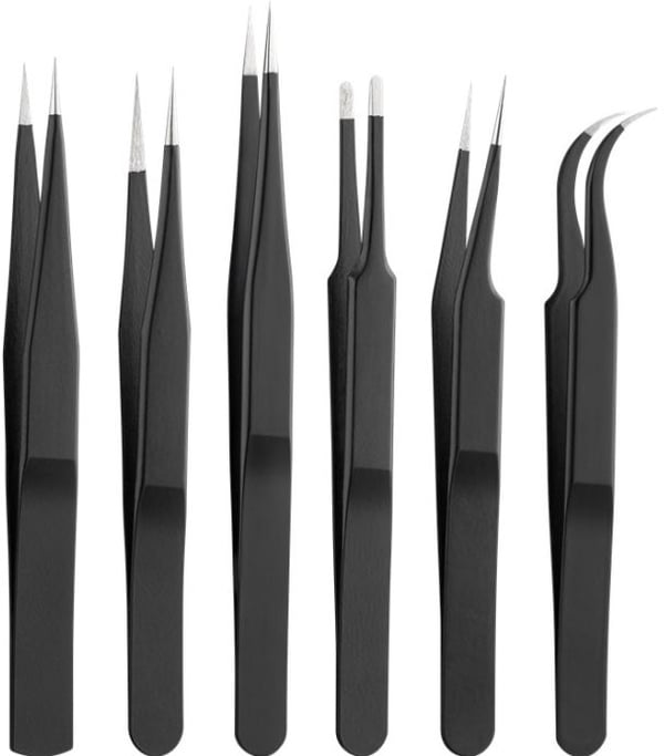 Goobay 41256, Rustfritt stål, Svart, Flat, Konisk, Buet, Rett, 6 stk, Opphengsboks