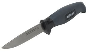 wolfcraft GmbH 4085000, Bondekniv, Camper/scout, Spydspiss, Rustfritt stål, Sort, 9,5 cm