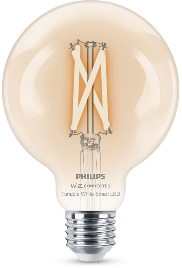 Philips Smart - LED-filamentlyspære - form: G95 - klar finish - E27 - 7 W (ekvivalent 60 W) - klasse E - varm til kjølig hvitt lys - 2700-6500 K