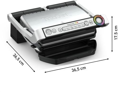 Tefal OptiGrill + Snacking & Baking GC714D, kontaktgrill (sølv/svart, 2000 watt)
