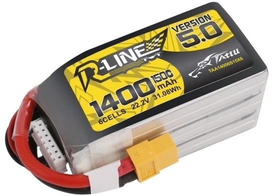 Tattu TAA14006S15X6, 1400 mAh, Lithium Polymer (LiPo), 22,2 V, Sort, Rød, Hvit, Gult, 1 stykker, Høy