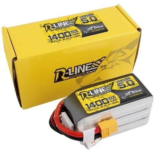 Tattu TAA14006S15X6, 1400 mAh, Lithium Polymer (LiPo), 22,2 V, Sort, Rød, Hvit, Gult, 1 stykker, Høy