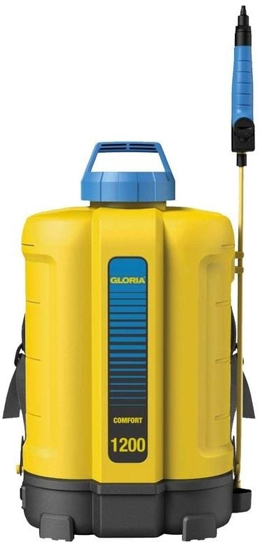 GLORIA 000067.0000, Hagesprøyte med ryggsekk, 12 L, 12 L, Blå, Gul, Plast, Messing