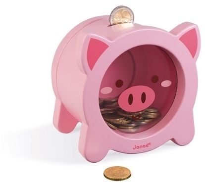 Janod Pig Sparegris av tre