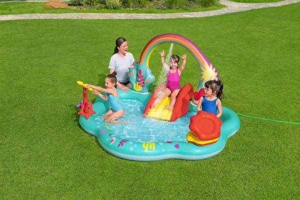 Bestway 91097 / 23, Oppblåsbart spillsenter, 2 år, Polyvinylklorid (PVC), Blå