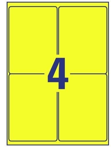 Avery Zweckform - Polyester - gul - 99.1 x 139 mm 80 etikett(er) (20 ark x 4) papir