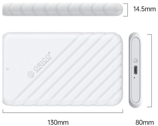 Orico diskinnsats 2,5" USB-C 3.1 6Gbps hvit (25PW1C-C3-WH-EP)