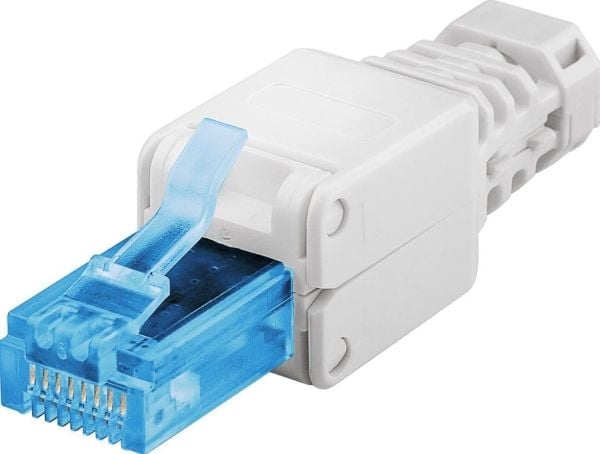 MicroConnect - Verkkoliitin - RJ-45 (uros) - UTP - CAT 6a - valkoinen
