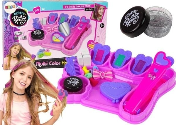LeanToys hårsett med fargerike kritt – kritt for hårfarging + tilbehør