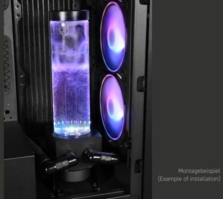 Alphacool Core 200 Aurora ARGB reservoar med VPP pumpe, akryl - svart