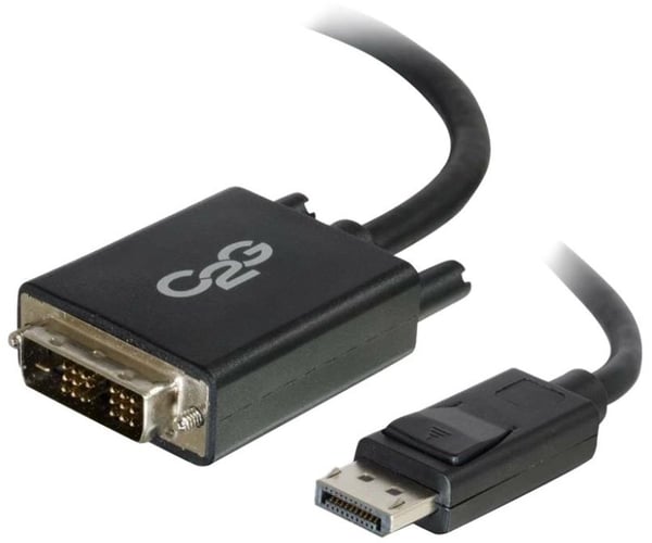 C2G 2m DisplayPort to Single Link DVI-D Adapter Cable M/M - DP to DVI - Black - DisplayPort-kabel - DisplayPort (hann) til DVI-D (hann) - 2 m - svart