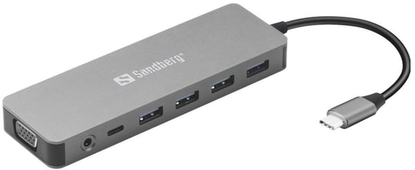 Sandberg 13-i-1 - Dockingstasjon - USB-C - VGA, HDMI - 100Mb LAN