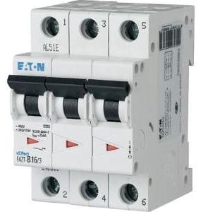EATON Automatisk säkring, 4-polig, 25A, C-karaktäristik, 10 kA, 400 V, bredd 4 moduler