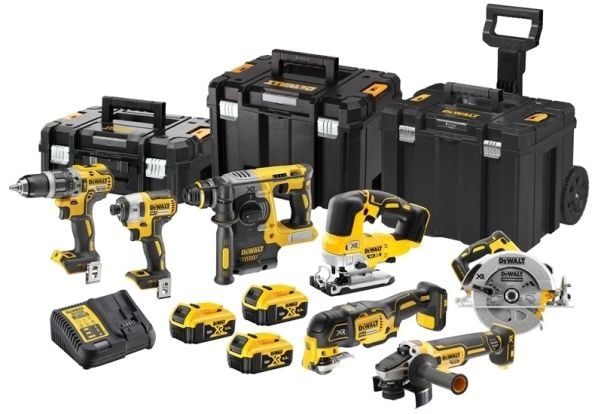 Įrankių rinkinys DeWalt DCK755P3T-QW (DCD796 + DCF887 + DCH273 + DCG405 + DCS570 + DCS334 + DCS355); 18 V; 3x5,0 Ah akum.