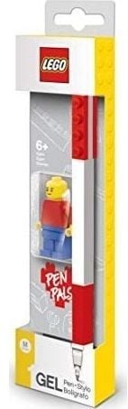 LEGO gel pen, 1 stk rød i box m minifigur