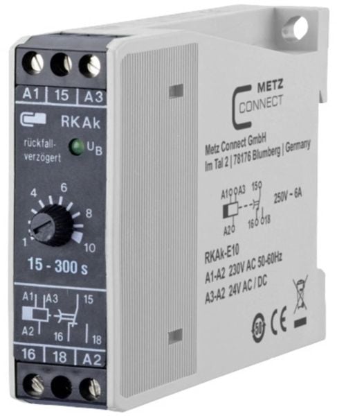 METZ CONNECT RKAk-E10, vihreä, 24 V, 230 V, 22,5 x 90 x 70 mm, 150 g, -10 - 55 °C