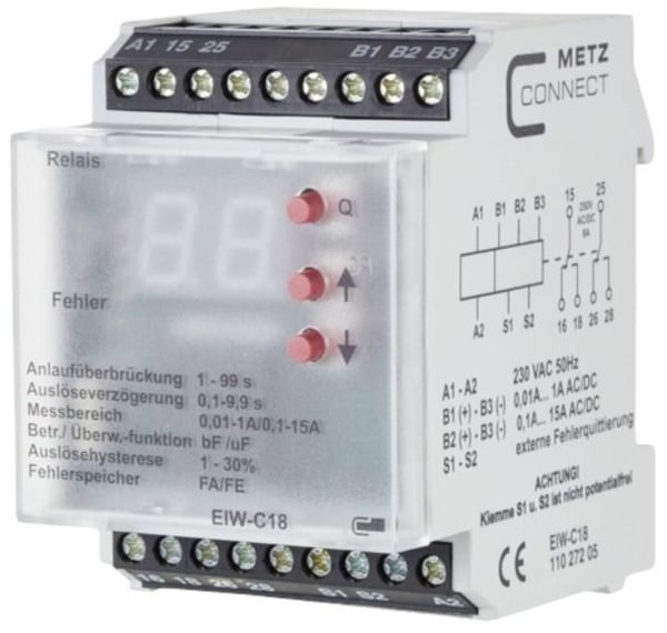 METZ CONNECT EIW-C18, valkoinen, 230 V, 8 A, 50 x 60 x 69,3 mm, 200 g